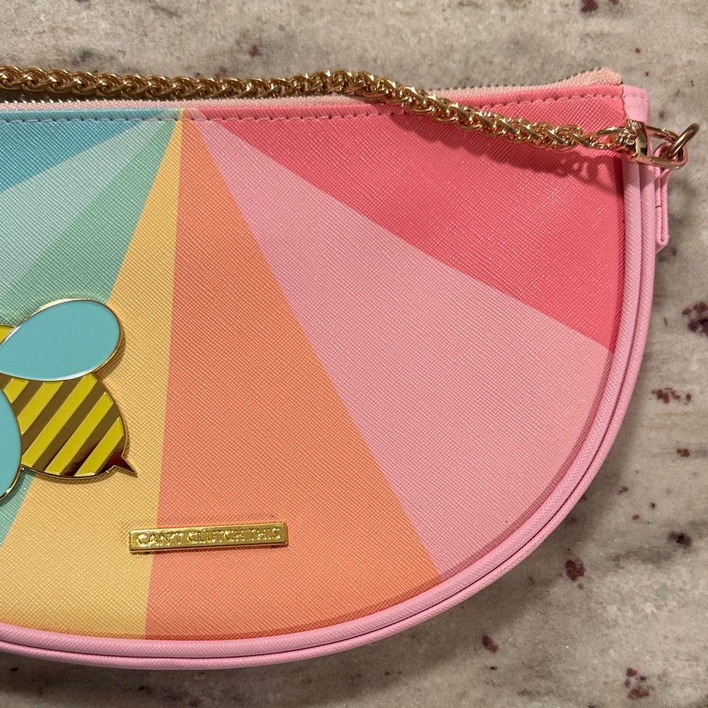 Can't Clutch This Rainbow Color Wheel Combo Crossbody / Clutch Purse - Picture 3 of 7